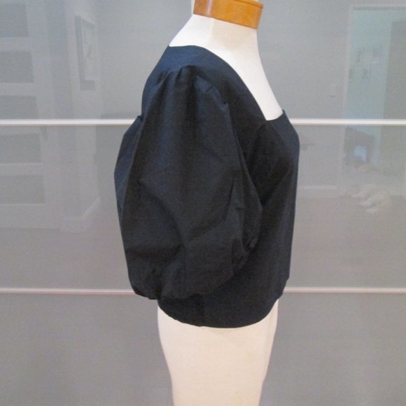 Frame "Nina" Cropped Puff Sleeve Blouse - Picture 4 of 6